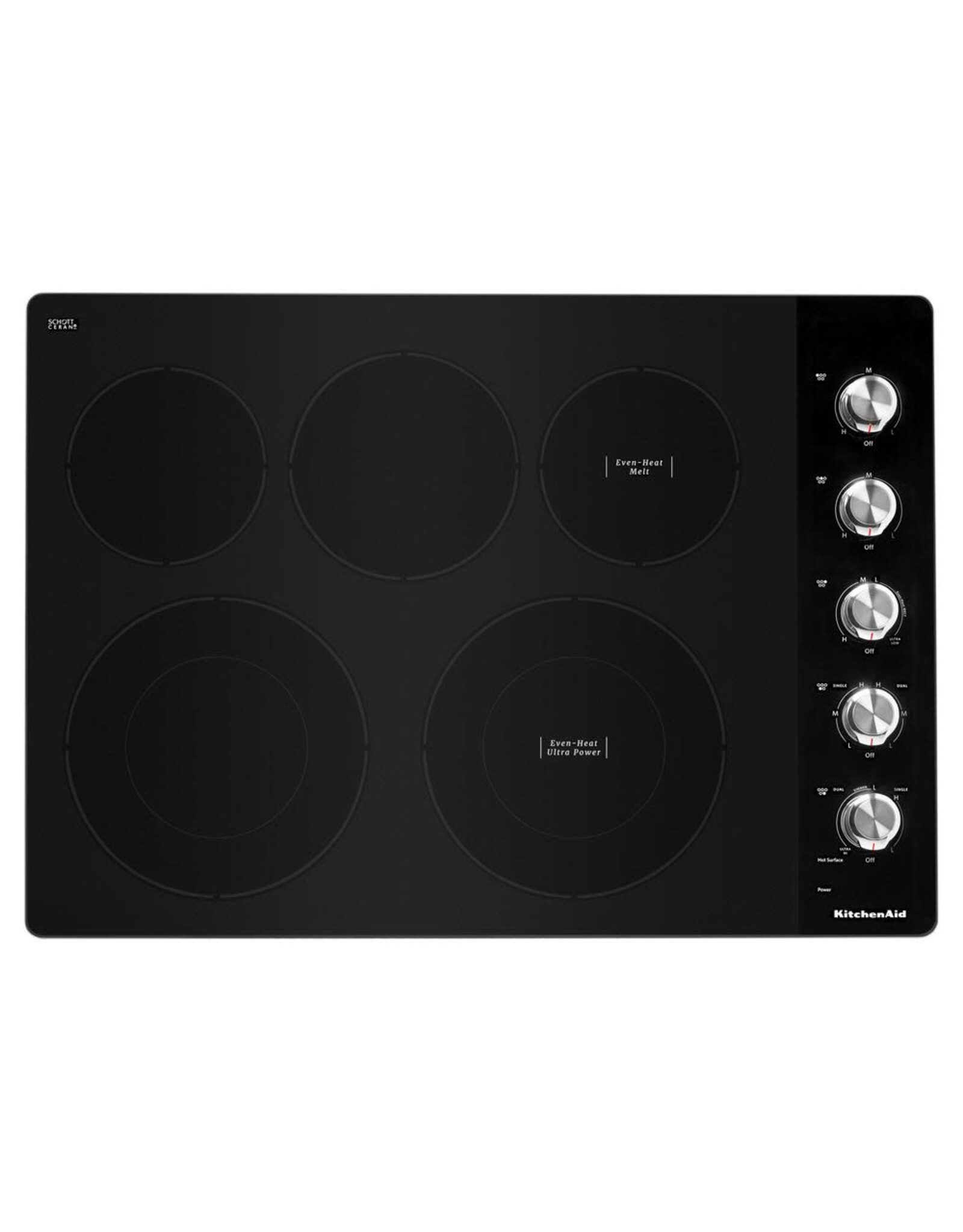 KCES550HSS 30 in. Radiant Electric Cooktop in Stainless Steel with 5-Elements and Knob Controls