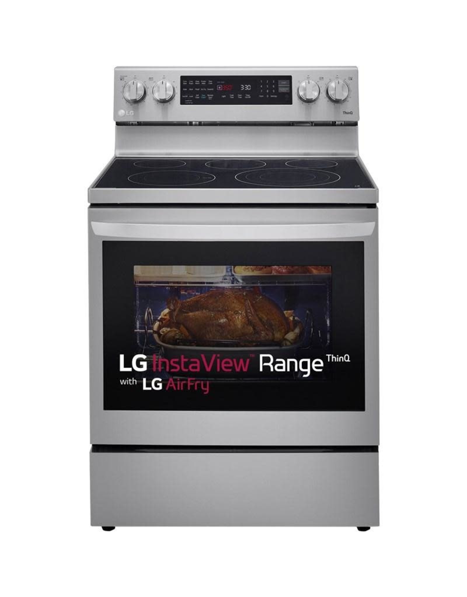 GD/ LREL6325F 6.3 cu. ft. Smart True Convection InstaView Electric Range Single Oven with Air Fry in Printproof Stainless Steel