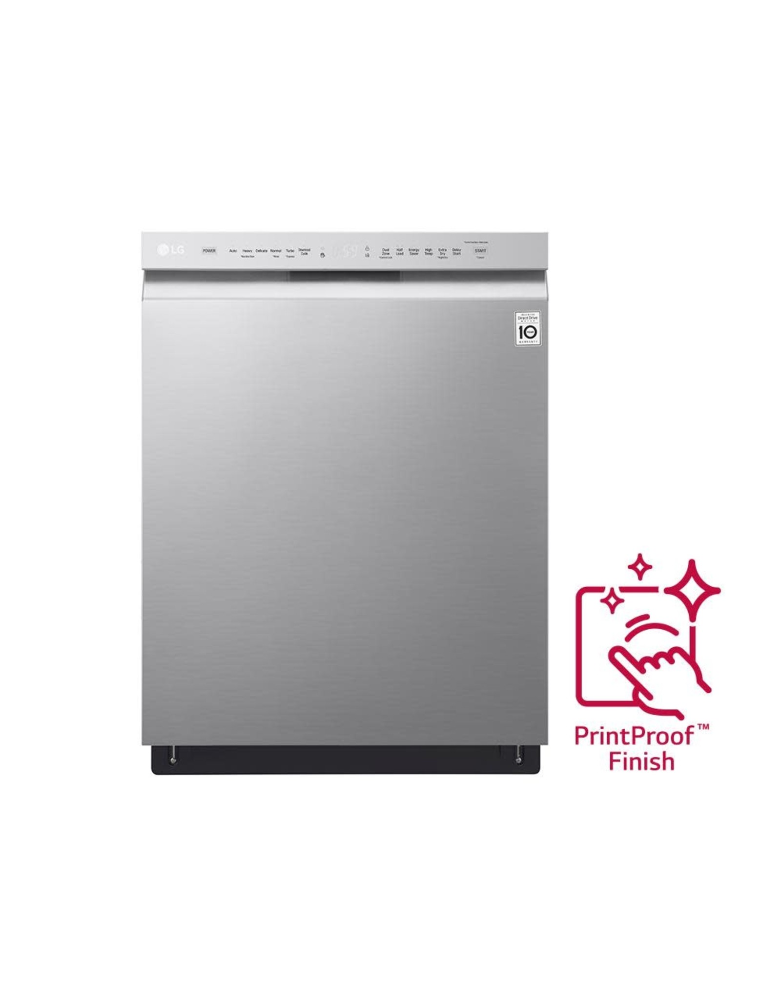 LDF5545SS 24 in Front Control Built-In Tall Tub Dishwasher in PrintProof Stainless Steel w/ QuadWash & Stainless Steel Tub, 48 dBA